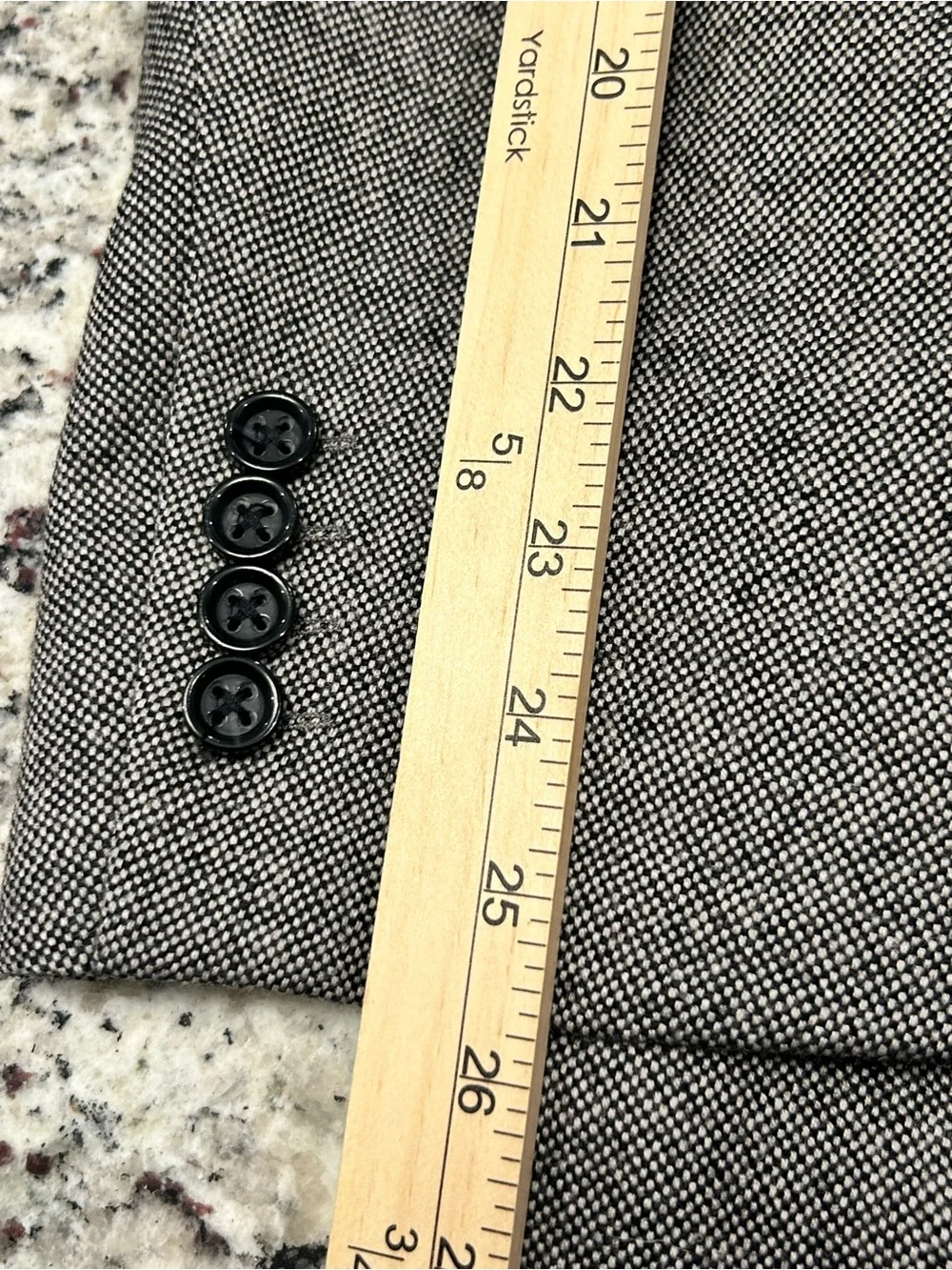 Stafford Merino Wool Gray Black White Men’s 2-Button Sport Coat 50R Classic Fit‎